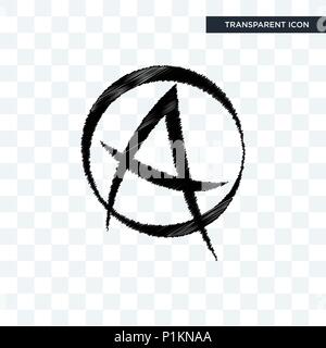 punk anarchy vector icon isolated on transparent background, punk anarchy logo concept Stock Vector