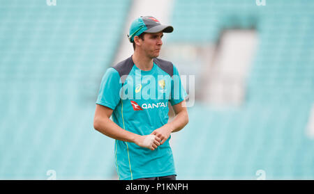 Australia's Jhye Richardson during a nets session at The Kia Oval, London. Stock Photo