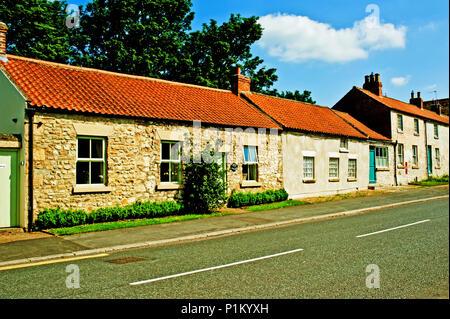 Cottages at Piercebridge, Borough of Darlington, County Durham, England Stock Photo