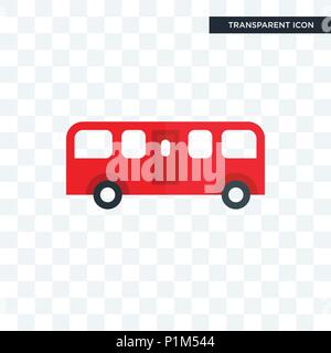 bus vector icon isolated on transparent background, bus logo concept Stock Vector