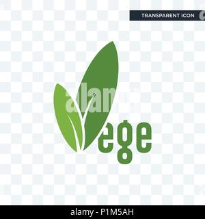 vege vector icon isolated on transparent background, vege logo concept Stock Vector