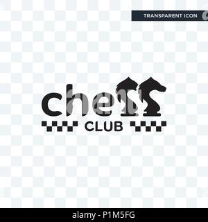 chess club vector icon isolated on transparent background, chess club logo concept Stock Vector