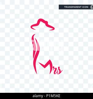 mrs vector icon isolated on transparent background, mrs logo concept Stock Vector