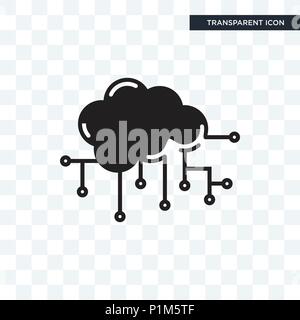 Cloud computing vector icon isolated on transparent background, Cloud computing logo concept Stock Vector