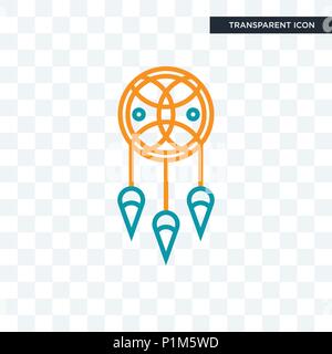 dream catcher vector icon isolated on transparent background, dream catcher logo concept Stock Vector