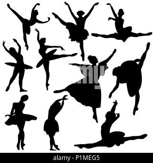 Ballet, ballerina silhouette Stock Vector