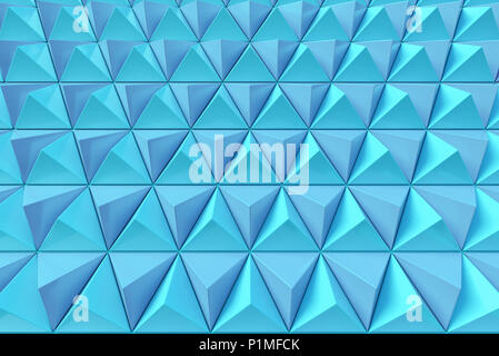 Abstract blue 3D minimalistic geometrical background of triangles Stock Photo