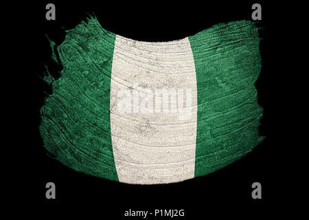 Stroke brush textured flag of nigeria on white background Stock Photo ...