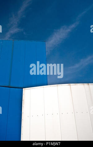 blue and white modern architecture detail Stock Photo