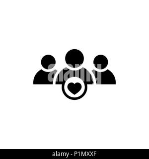 User group icon with heart shape Stock Vector