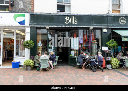 Bill's Lewes Restaurant in  Cliffe High Street, a lovely shopping and browsing street, Lewes, East Sussex, England, UK Stock Photo