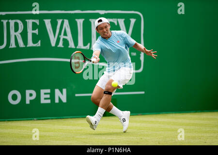 Nottingham Tennis Centre, Nottingham, UK. 12th June, 2018. The Nature Valley Open Tennis Tournament; Tatsuma Ito (JPN) who defeated Cameron Norrie (GBR) by two sets to one Credit: Action Plus Sports/Alamy Live News Stock Photo