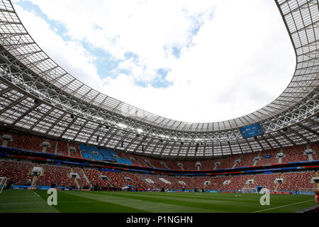 Moscow, Russia. 13th June 2018.  View of the Lujniki stadium during the official training before the opening game of the 2018 FIFA World Cup between Russia and Saudi Arabia in Moscow, Russia. (Photo: Rodolfo Buhrer/La Imagem/Fotoarena) Credit: Foto Arena LTDA/Alamy Live News Stock Photo