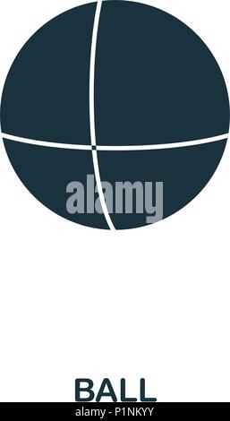 Ball icon. Mobile apps, printing and more usage. Simple element sing. Monochrome Ball icon illustration. Stock Vector