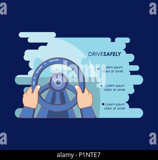 driver safely campaign label vector illustration design Stock Vector