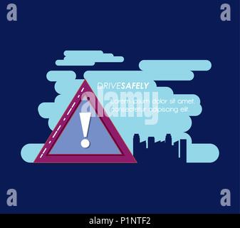 driver safely campaign label vector illustration design Stock Vector