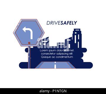 driver safely campaign label vector illustration design Stock Vector