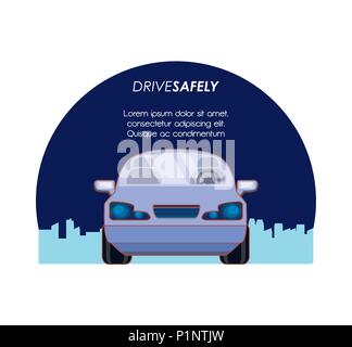 driver safely campaign label vector illustration design Stock Vector