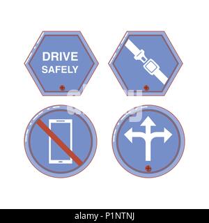 driver safely campaign label vector illustration design Stock Vector