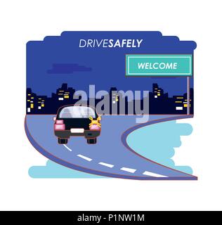 driver safely campaign label vector illustration design Stock Vector