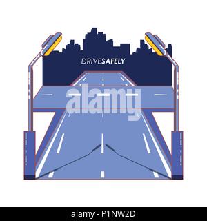 driver safely campaign label vector illustration design Stock Vector