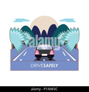 driver safely campaign label vector illustration design Stock Vector
