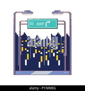 driver safely with exit signal vector illustration design Stock Vector