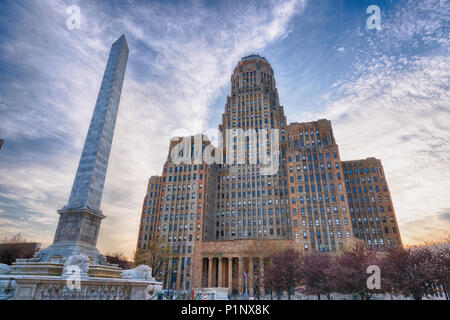 BUFFALO, NY - MAY 15, 2018: Buffalo City Building and McKinley Monument in downtown Buffalo, New York Stock Photo