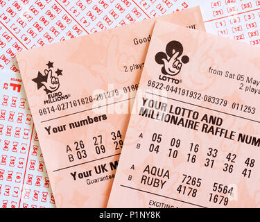 National Lottery Ticket, UK Stock Photo