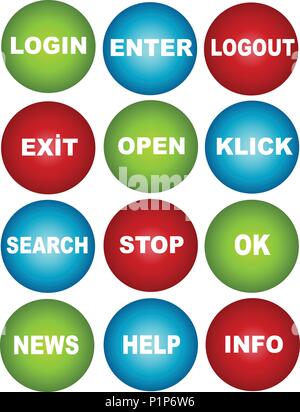 button set Stock Vector