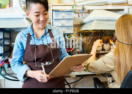 Asian Female Artists  in Workshop Stock Photo