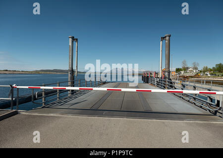 Inland ferry linking the islands and highways of Norway Stock Photo