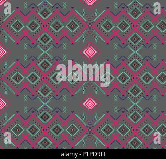 Seamless geometric pattern. Ethnic and tribal motifs. Grunge texture. Print for your textiles. Vector illustration. Stock Vector