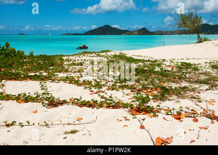 Personal watercraft at Jolly Harbour beach; Antigua and Barbuda Stock Photo