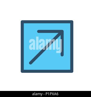 External Link Icon w Arrow / Box where You Know You're going to be leaving a website Stock Vector
