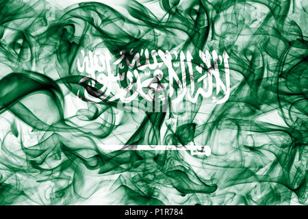 Saudi Arabia smoke flag Stock Photo