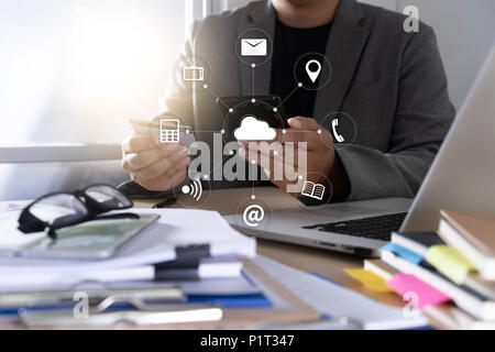 Cloud Computing diagram Network Data Storage Technology Service Stock Photo