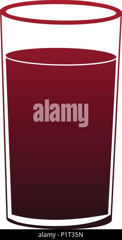 Juice in glass cup red lines Stock Vector