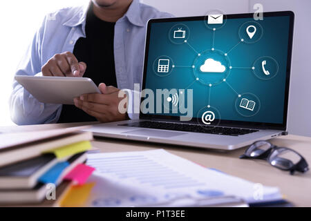 Cloud Computing diagram Network Data Storage Technology Service Stock Photo
