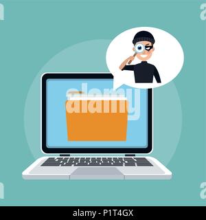 Hacker and security system Stock Vector