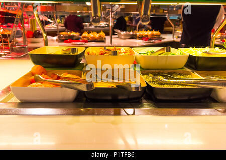 Dining Room Buffet aboard the luxury abstract cruise ship Stock Photo