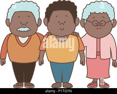 Afro family cartoon Stock Vector