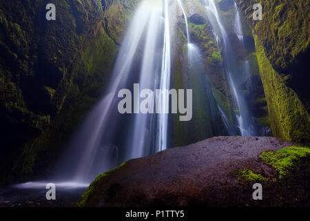 Gljúfrabúi waterfall cave, South Region, Iceland Stock Photo