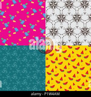 4vector patterns ,organic patterns and multi-colour Stock Vector