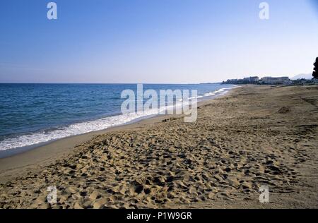 SPAIN - Catalonia - Baix Camp (district) - TARRAGONA. Montroig del Camp, playa / platja de l' Estany Gelat. Stock Photo