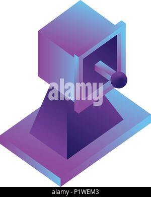 satellite antenna isometric icon vector illustration design Stock Vector