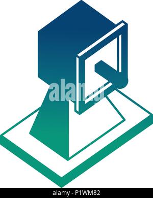 satellite antenna isometric icon vector illustration design Stock Vector