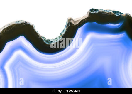 Abstract background - blue slice mineral isolated on white background Stock Photo