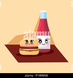 Download Kawaii Ketchup Bottle Over Yellow Background Colorful Design Vector Illustration Stock Vector Image Art Alamy PSD Mockup Templates