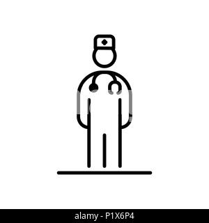 Medicine doctor icon avatar simple flat style illustration. Stock Vector